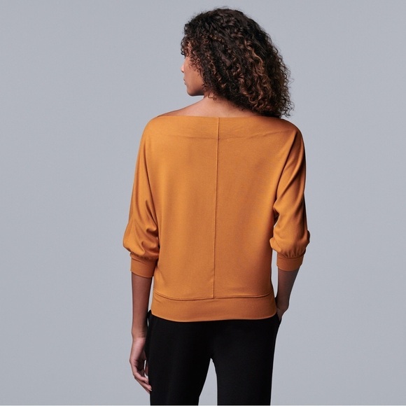 Simply Vera Vera Wang Dolman Sleeve Orange Boatneck Sweater Size Large - Picture 2 of 13
